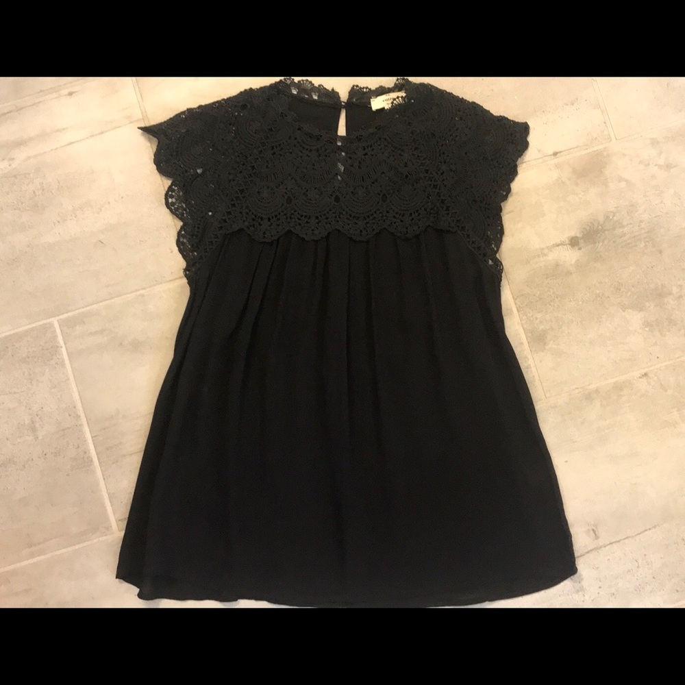 Black blouse with lace details